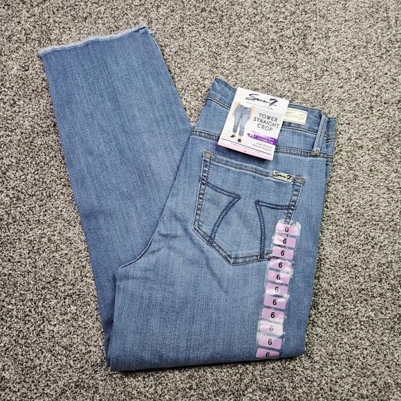 Seven7 Denim - Seven7 Womens Size 6 Tower Straight Cropped Jean Straight Leg Stretch NWT